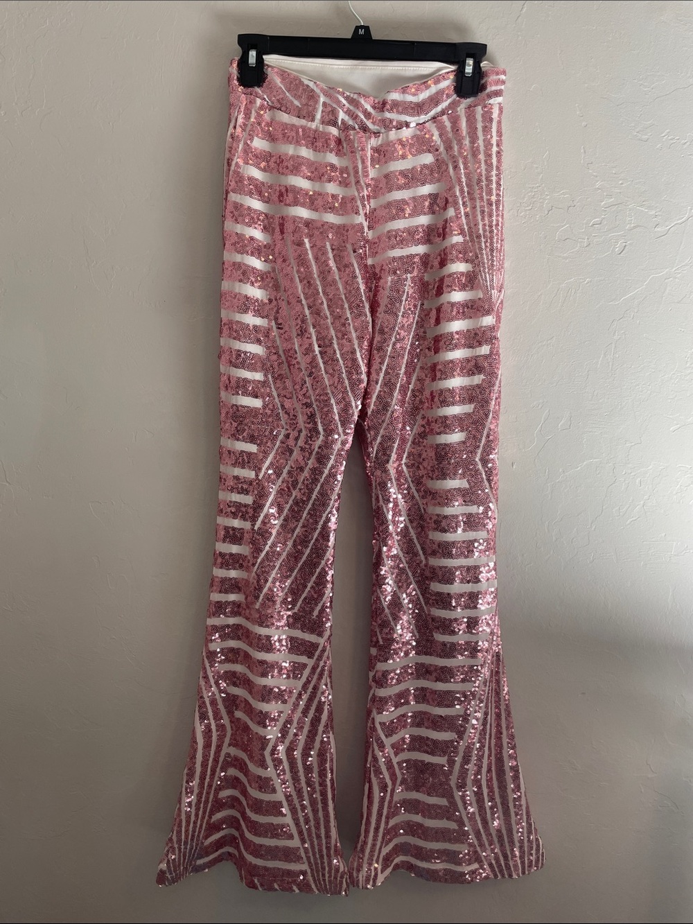Source Unknown Pink Sequin Flare Pants